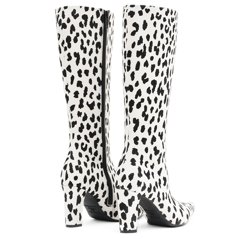 SMFK Ботинки до колена женские белый леопардовый принт, цвет White Leopard Print — фото 4