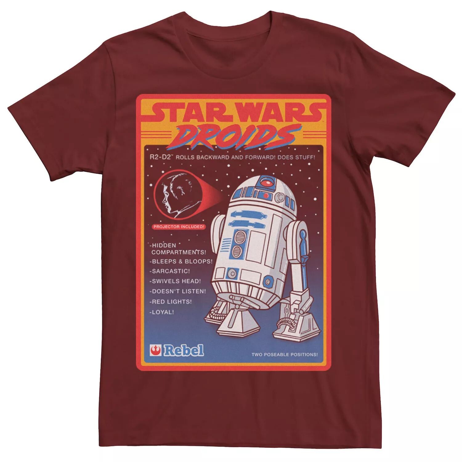 

Мужская футболка с рекламным плакатом Droids R2-D2 Star Wars