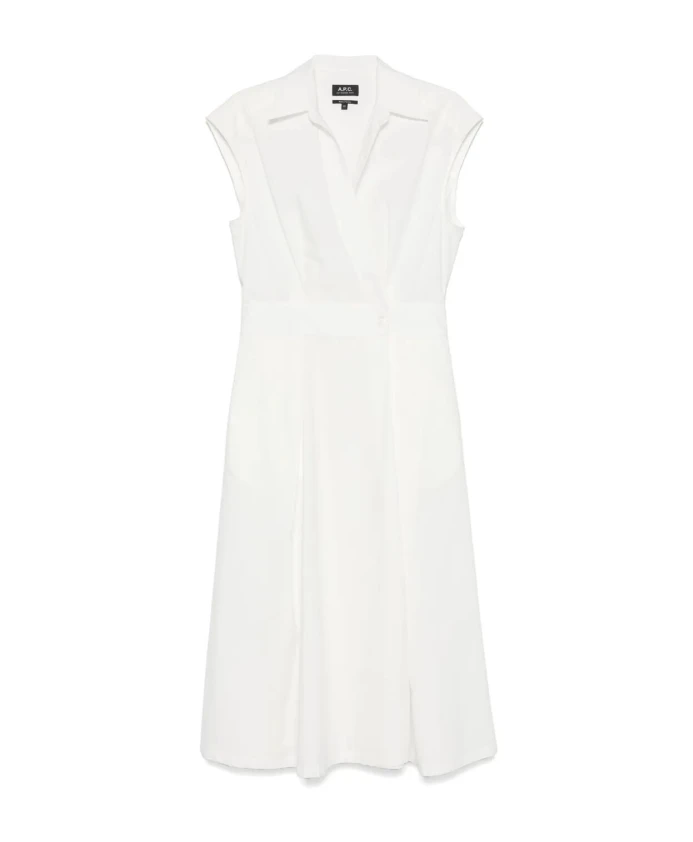 

Платье Athena с V-образным вырезом, без рукавов и расклешенной юбкой A.P.C., белый