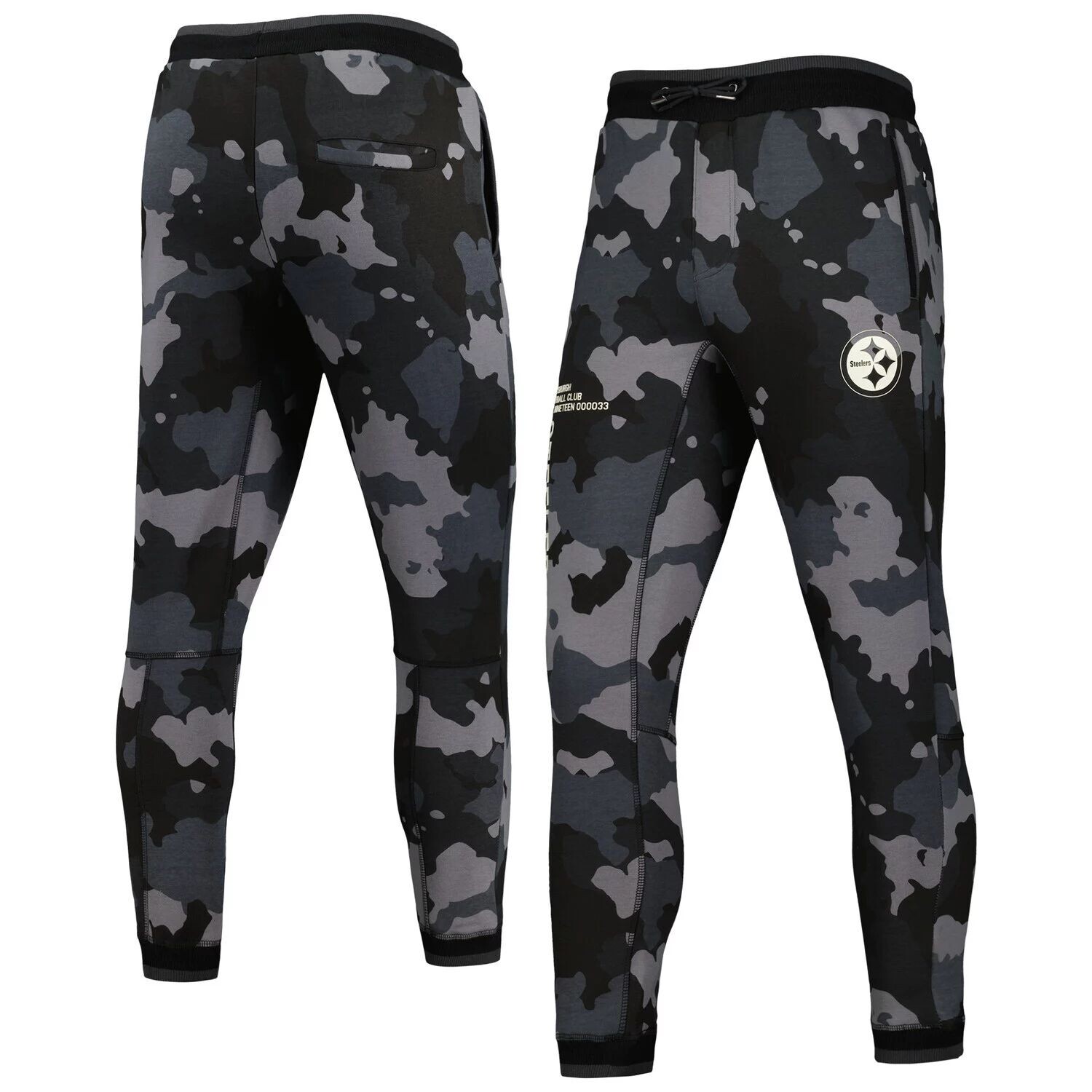 

Черные брюки унисекс с камуфляжным принтом The Wild Collective Pittsburgh Steelers, Черный, Черные брюки унисекс с камуфляжным принтом The Wild Collective Pittsburgh Steelers
