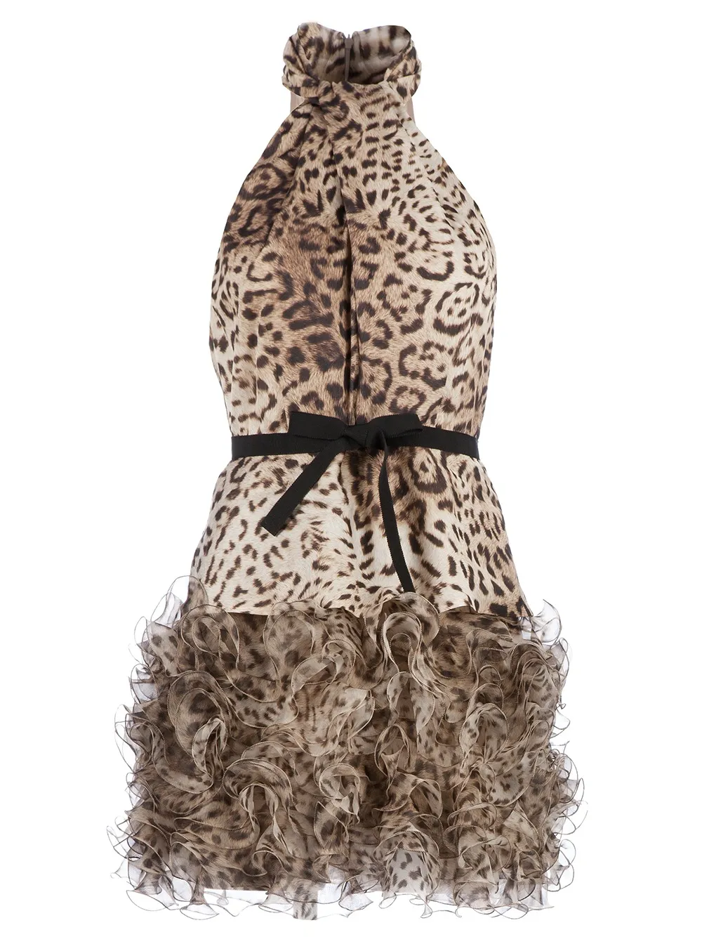 

Платье с леопардовым принтом и оборками Giambattista Valli