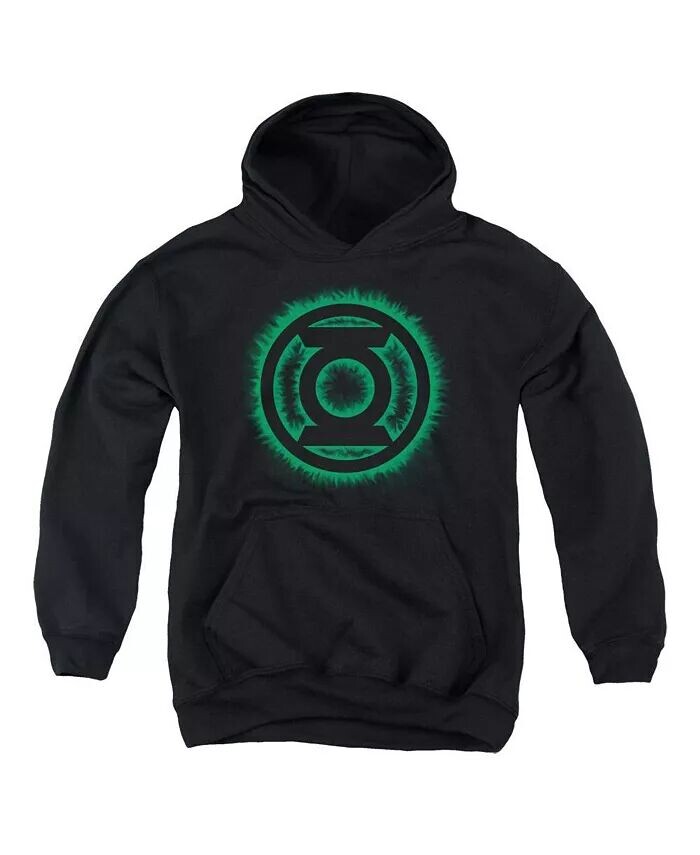 

Толстовка с капюшоном и логотипом Green Flame для мальчиков и подростков Green Lantern, черный