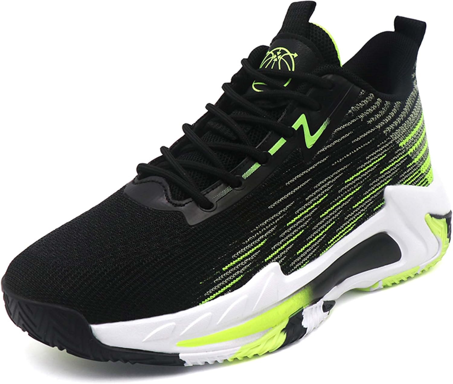 

Мужские баскетбольные кроссовки, легкий верх из вязаной сетки, поддержка верхней части, дышащие, нескользящие, износостойкие, с поддержкой свода стопы, кроссовки для занятий баскетболом в зале и на улице, для бега Vtiao, зеленый