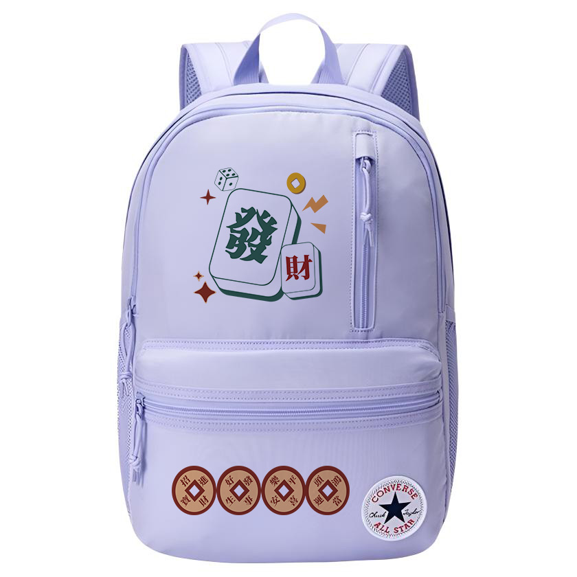 

Полиэстеровый рюкзак с термопереносом унисекс фиолетовый камень фотения панда Converse, Prosperity Good Luck