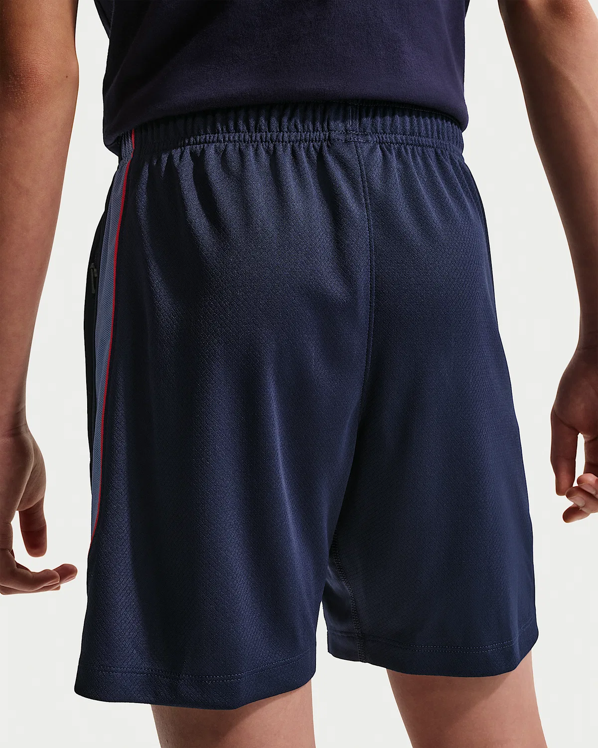 Большие детские шорты Nike Dri-FIT Soccer Knit Shorts England Strike, Obsidian/Speed Red/Work Blue/White — фото 3