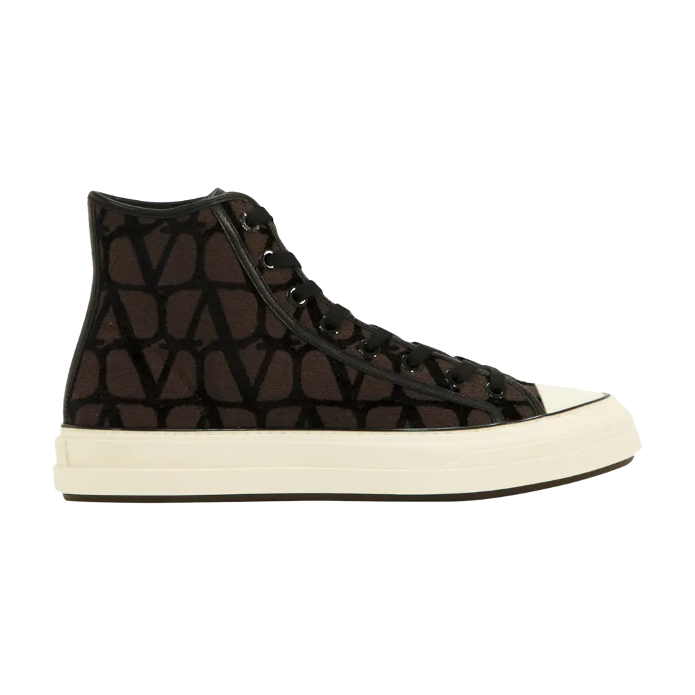 Высокие кроссовки Valentino Toile Iconographe High, коричневый