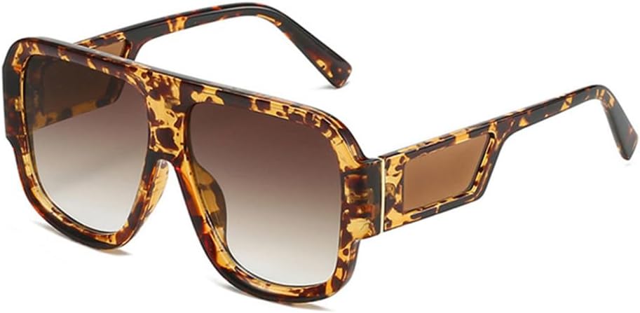 

Винтажные солнцезащитные очки для женщин, градиентные, с защитой от УФ-излучения UV400; мужские солнцезащитные очки с ярким леопардовым принтом LANGSER, Leopard Tea Gradient