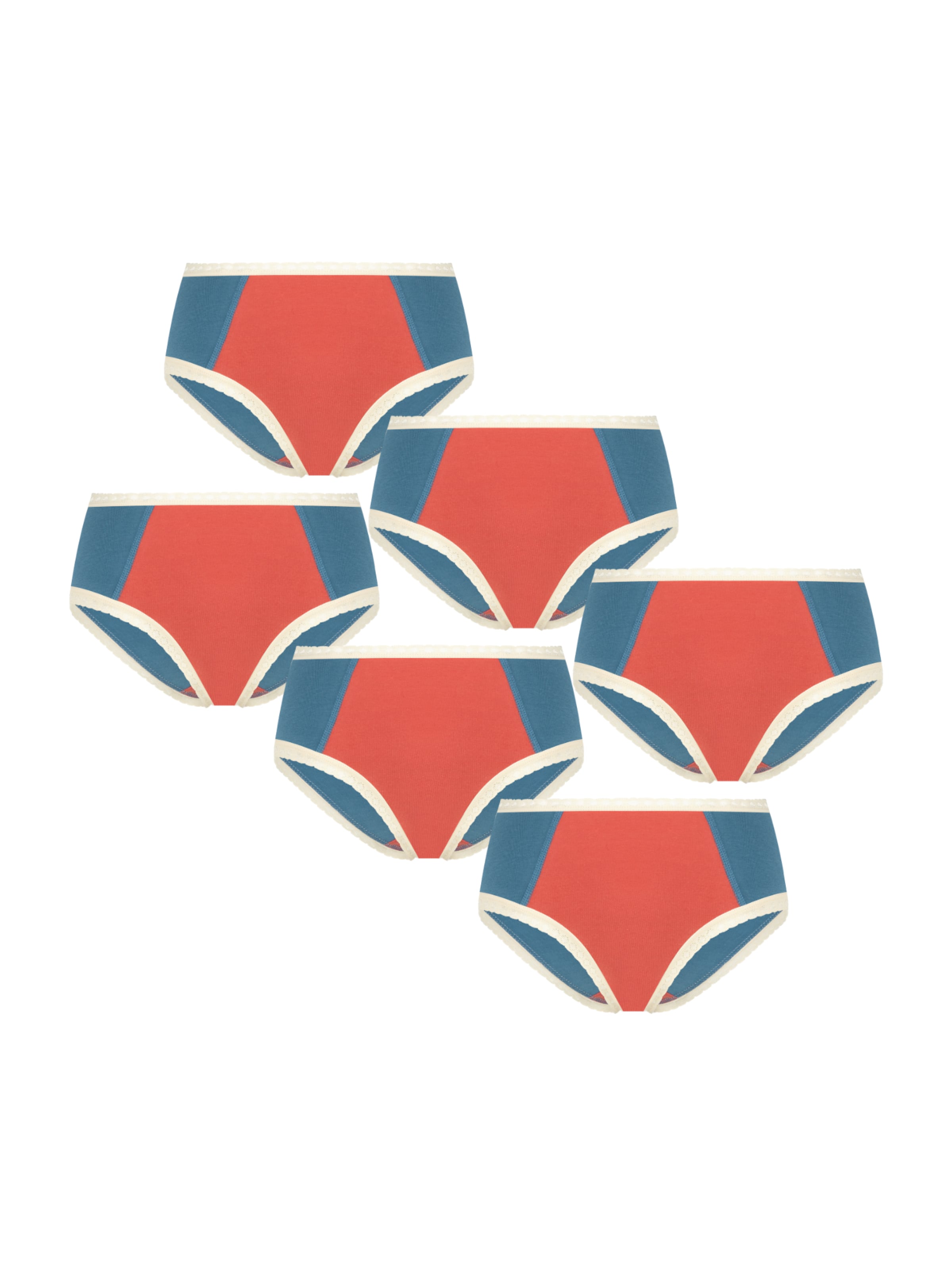 

Albero Natur Трусики 'Bio Baumwoll 6er Pack Damen Hipster mit Spitze' в Blue Denim