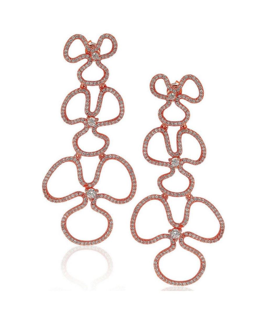 

Серьги-подвески Suzy Levian из стерлингового серебра с кубическим цирконием, в виде большого открытого цветка Suzy Levian New York, Rose