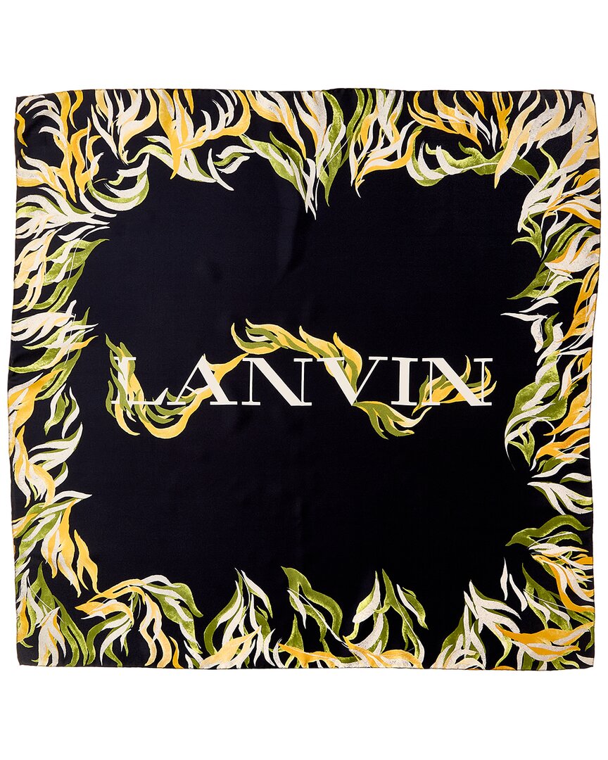 

LANVIN Принтованный шелковый шарф из твила, синий