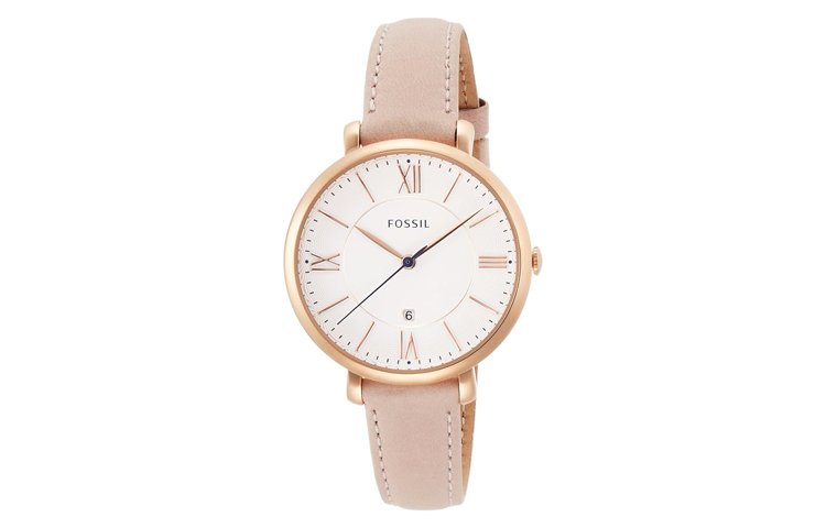 

FOSSIL Часы Jacqueline кварцевый механизм кожаный ремешок 36 мм белый циферблат женские