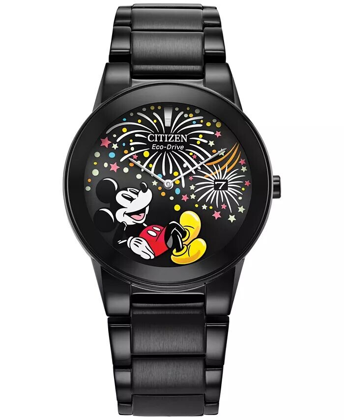 

Часы унисекс Eco-Drive Disney с Микки Маусом, черные часы-браслет из нержавеющей стали, 40 мм Citizen