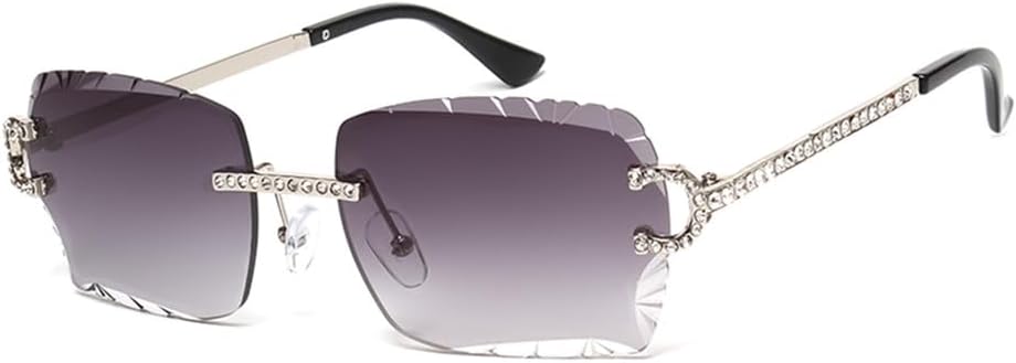 

Модные солнцезащитные очки без оправы в винтажном стиле с линзами с алмазной огранкой, металлические оправы, защита от ультрафиолета UV400. Очки для мужчин и женщин LOVQZAOF, C5-cut Lens