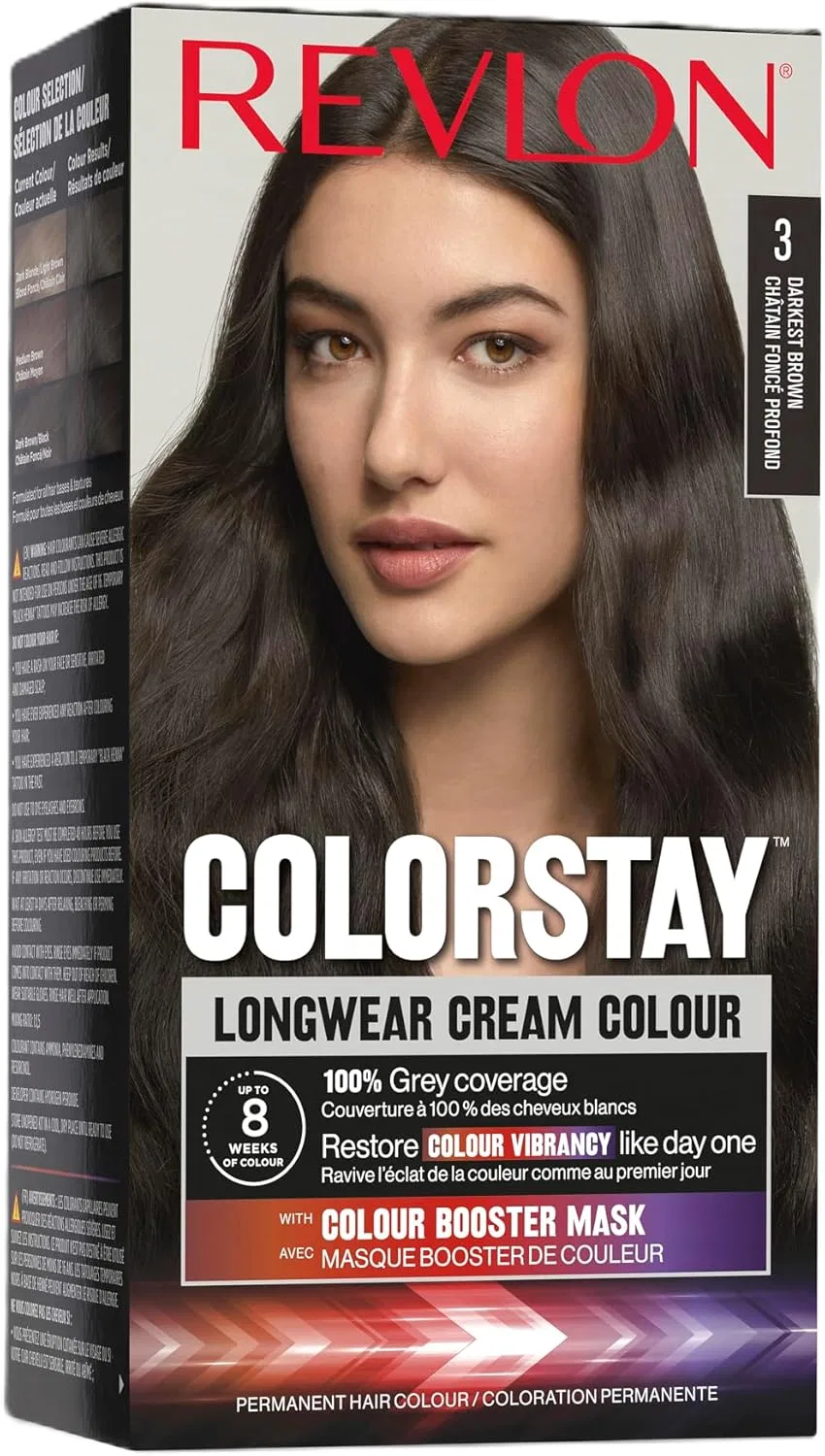 Стойкая крем-краска для волос Revlon ColorStay Longwear, 3 темно-коричневый, 165 мл Revlon, 3 Dark Brown