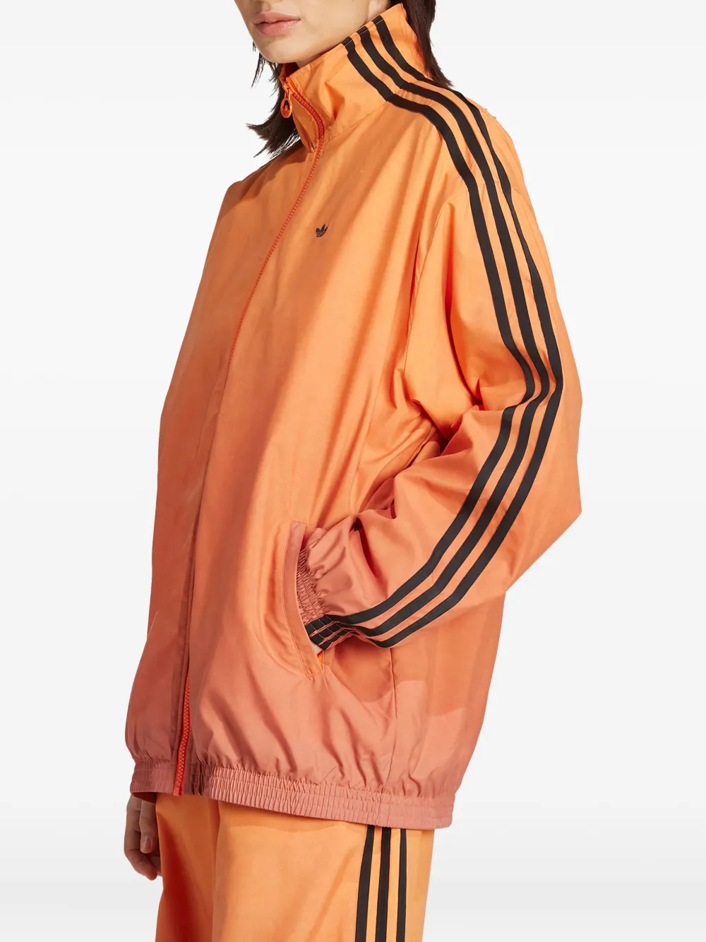 Куртка с тремя полосками и эффектом омбре Adidas, оранжевый — фото 2