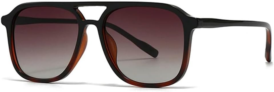 

Женские солнцезащитные очки с двойной перемычкой и градиентной защитой от УФ-излучения UV400 для занятий спортом на открытом воздухе, бега, езды на велосипеде и вождения UYPTK, Black Amber Tea