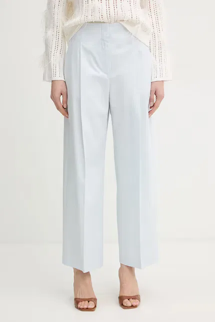 Широкие брюки relaxed fit из хлопка с эластаном Tulotta BOSS, синий