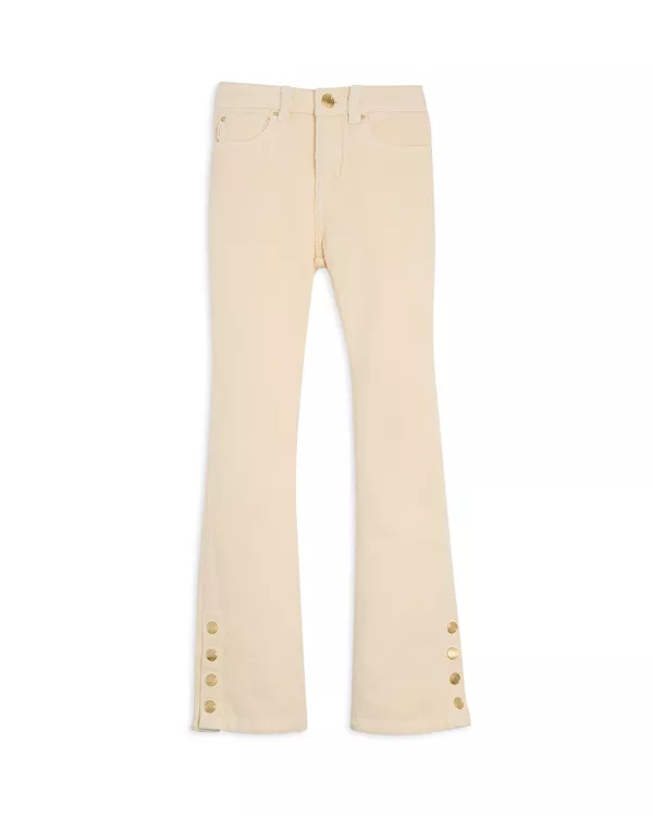 

Вельветовые брюки с высокой посадкой и расклешенными штанинами для девочек (модель "Claire") - для детей постарше. Dl1961, белый