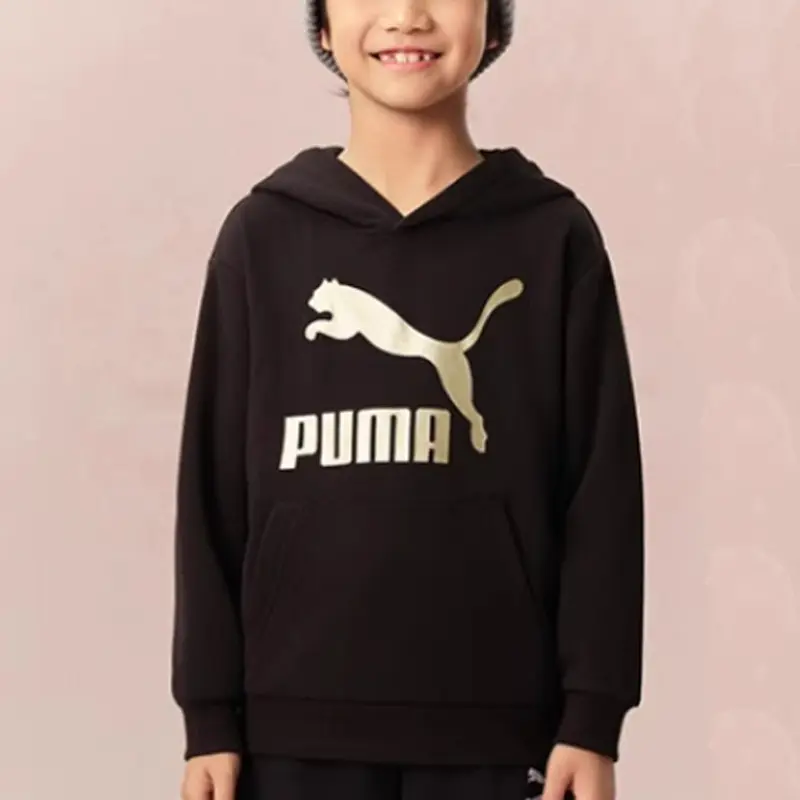 PUMA Толстовка Sportstyle Collection CLASSICS BIG LOGO HOODIE черная детская — фото 3