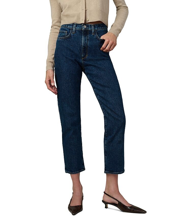 

Joe's Jeans x Dani Michelle Узкие прямые джинсы с высокой посадкой Stella в стиле First Step, синий