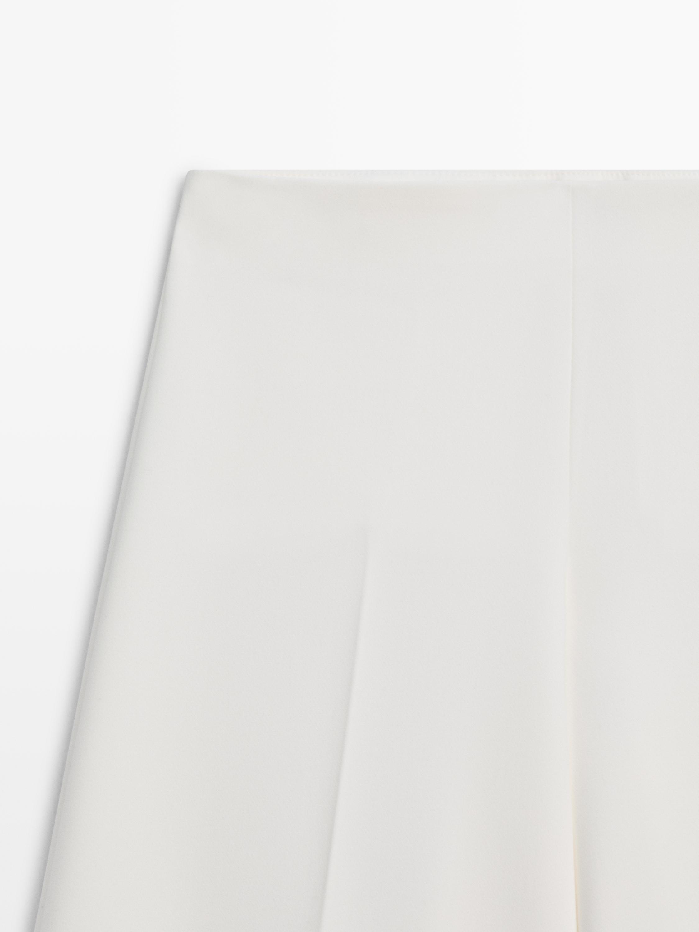 Объемные брюки с широкими штанинами Massimo Dutti, cream — фото 4