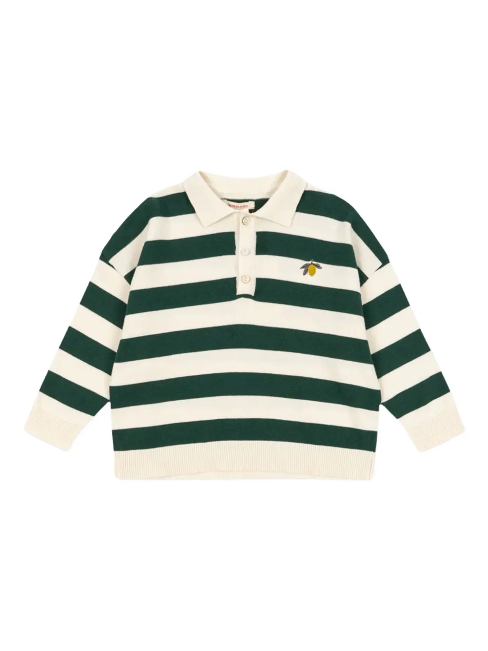 

Полосатое вышитое поло Konges Sløjd, белый