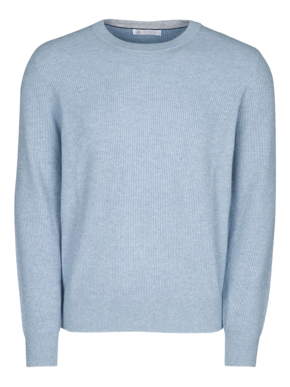 

Ребристый свитер с круглым вырезом Brunello Cucinelli, синий