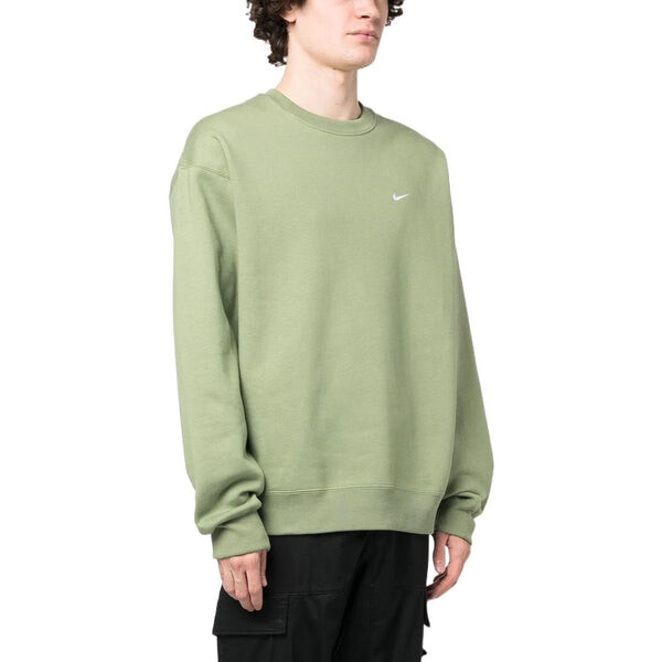 Толстовка solo swoosh fleece crewneck hoodie 'oil green' Nike, зеленый — фото 4