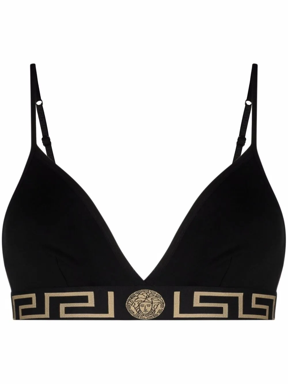 

Бюстгальтер-бралетт с узором Greca VERSACE, черный