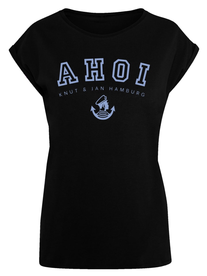 

Футболка с удлиненными плечами Ahoi Knut & Jan Hamburg черного цвета F4NT4STIC, Черный, Футболка с удлиненными плечами Ahoi Knut & Jan Hamburg черного цвета F4NT4STIC