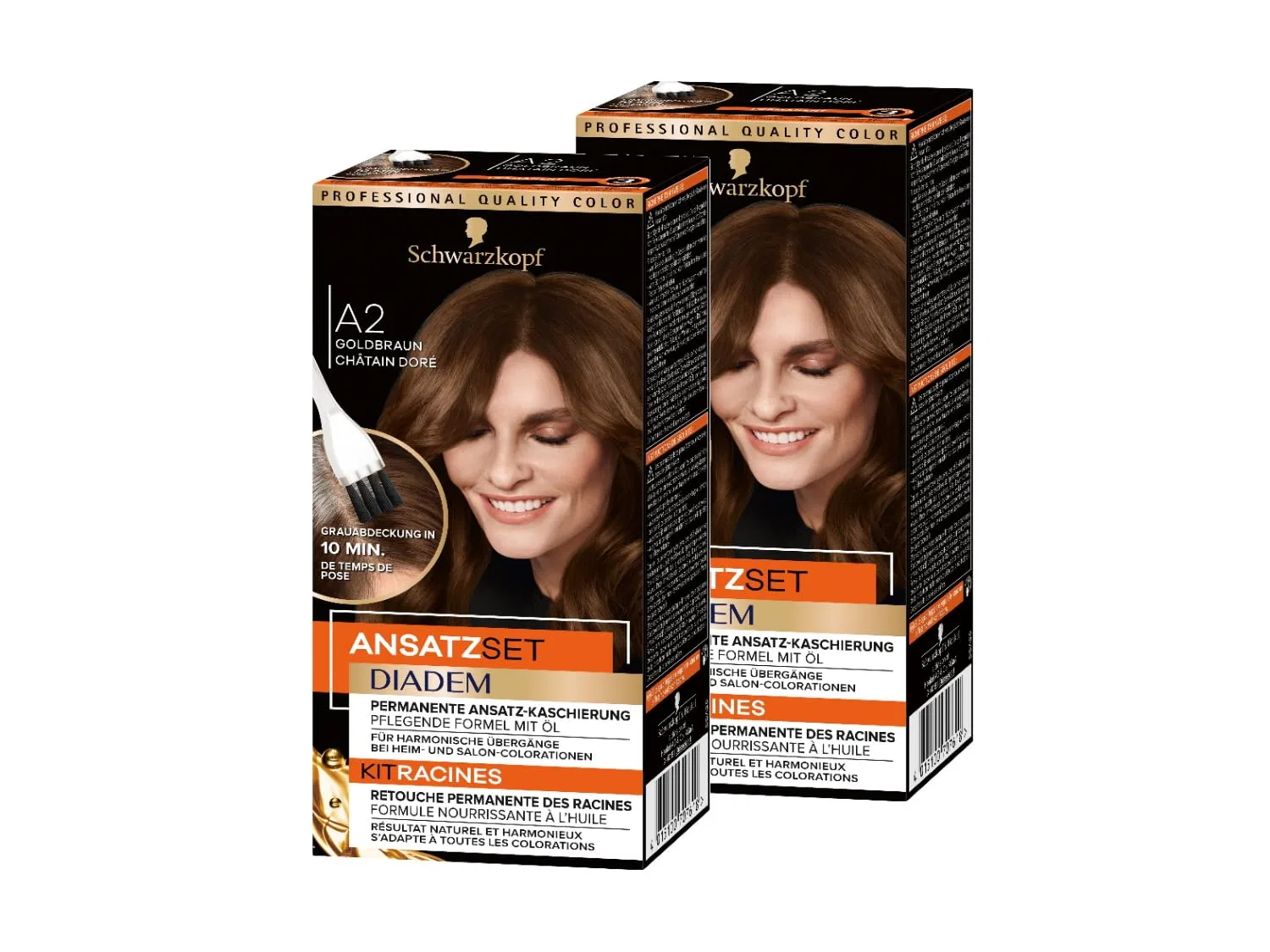 Стойкая краска для корней Diadem Root Set A2 Golden Brown Level 3 (2 x 22 мл) Diadem