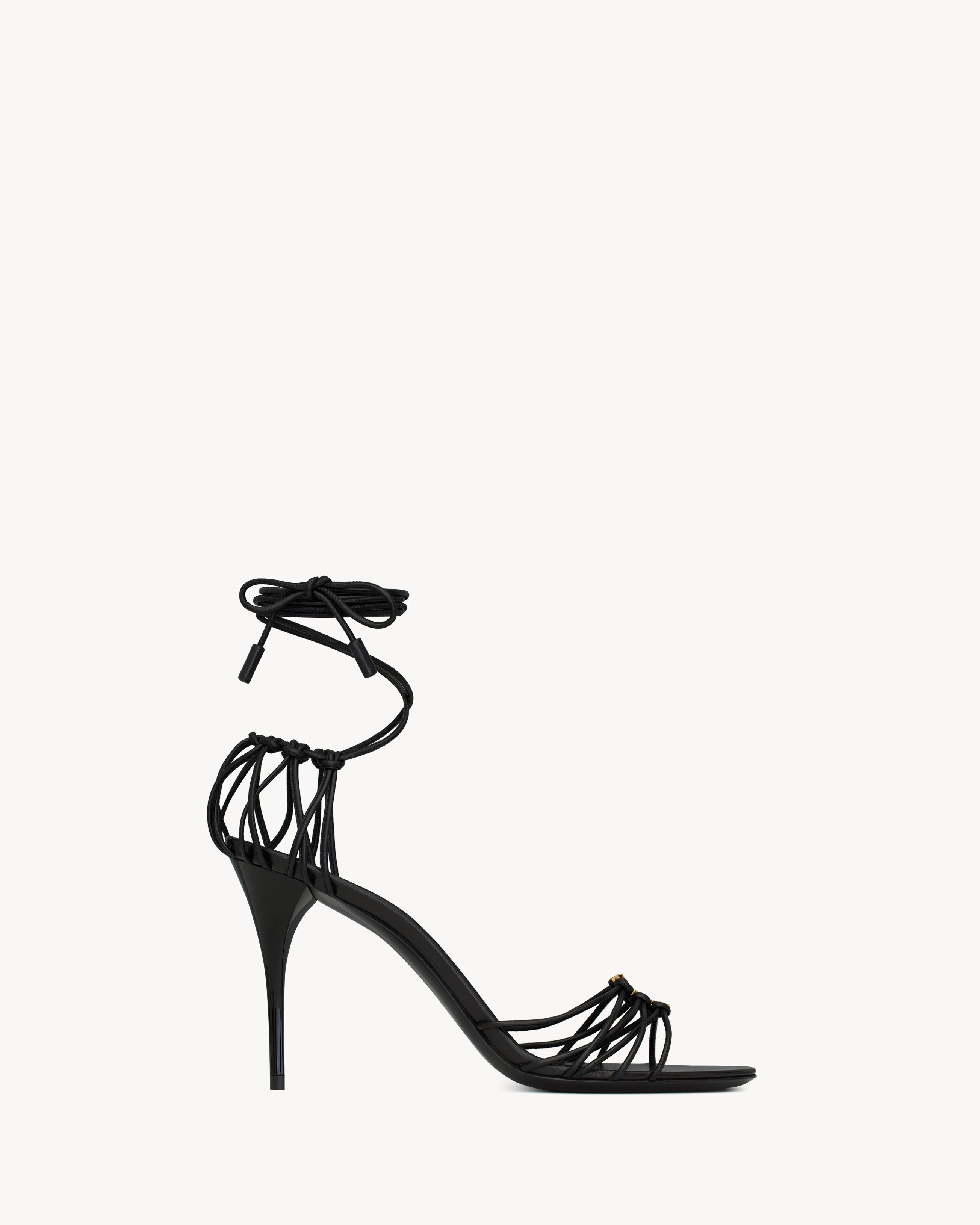 Сандалии BABYLONE из гладкой кожи Saint Laurent, черный