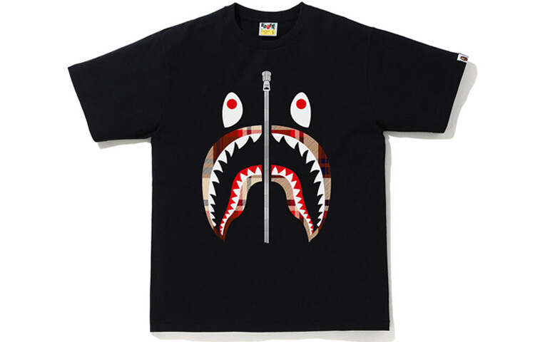 

Футболка Shark Series для мужчин A Bathing Ape, черный/фиолетовый
