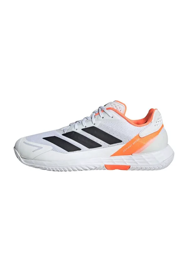 Теннисные кроссовки defiant speed 2 all-court Adidas Performance, Cloud White Core Black Lucid Orange