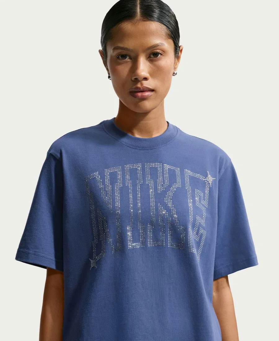 Женская классическая свободная футболка Sportswear Nike, Mystic Navy — фото 2