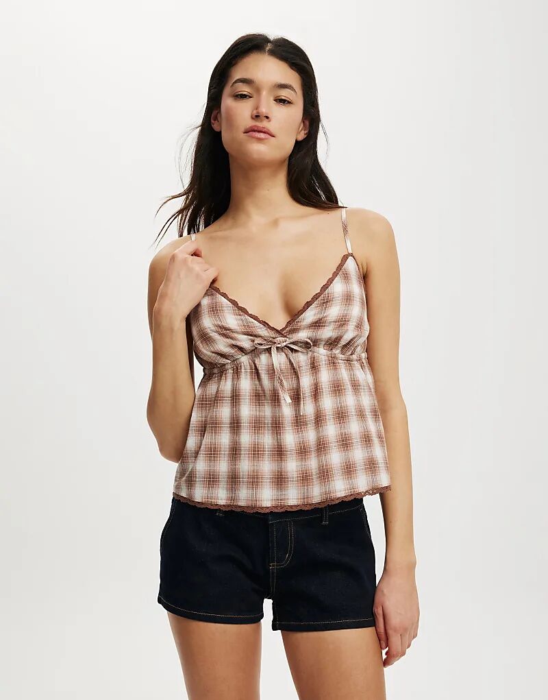 

Многоцветный хлопковый кружевной топ бордового цвета