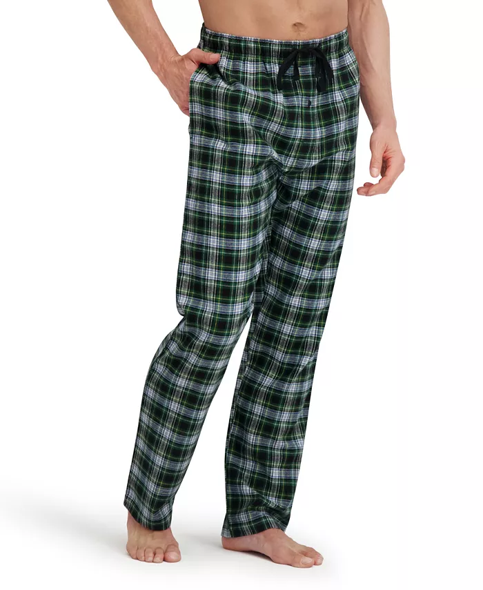 

Мужские фланелевые брюки для сна на завязках Hanes, зеленый