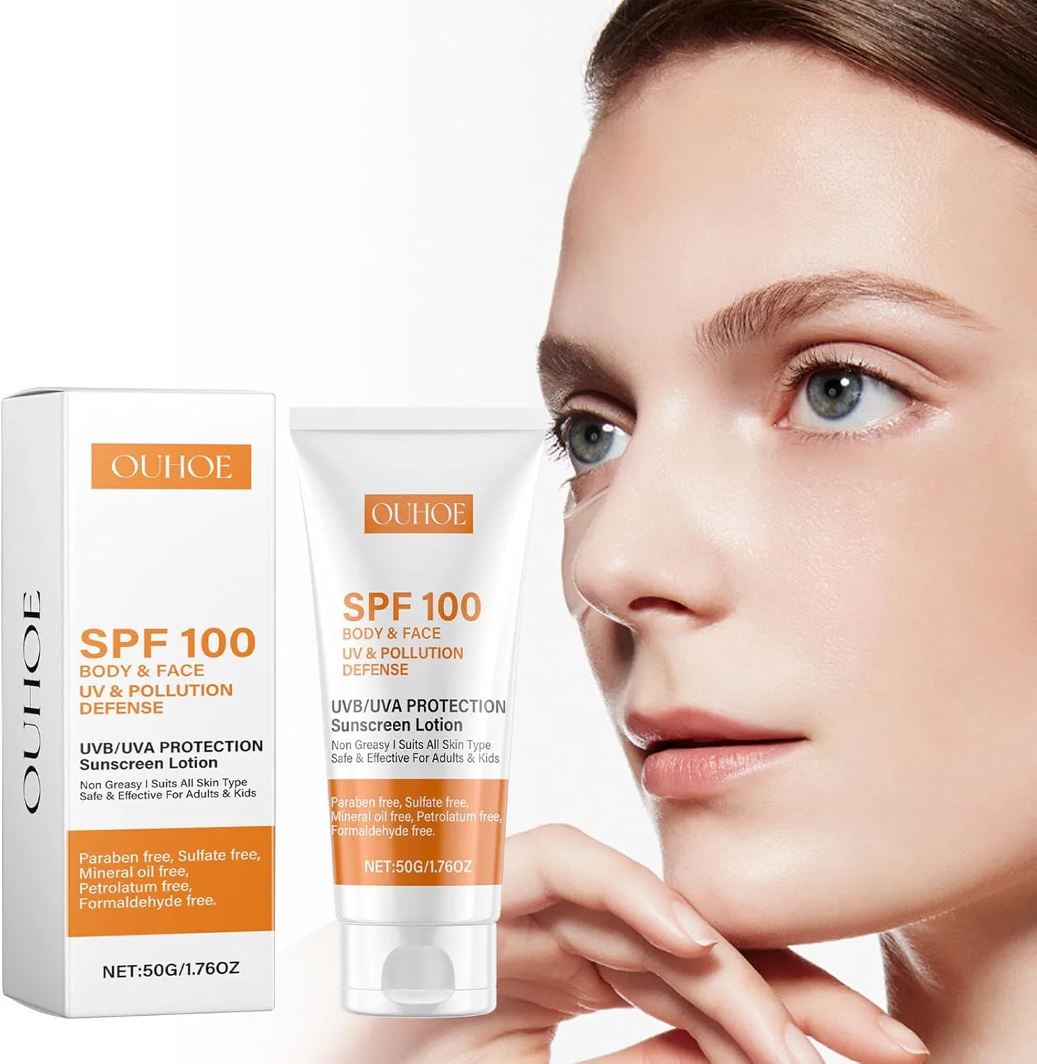 Солнцезащитный крем для лица Sunscreen Face Water Splash Sun Cream SPF 100+ Защита от ультрафиолета HHXZYJAM 2 штуки 50 г — фото 3