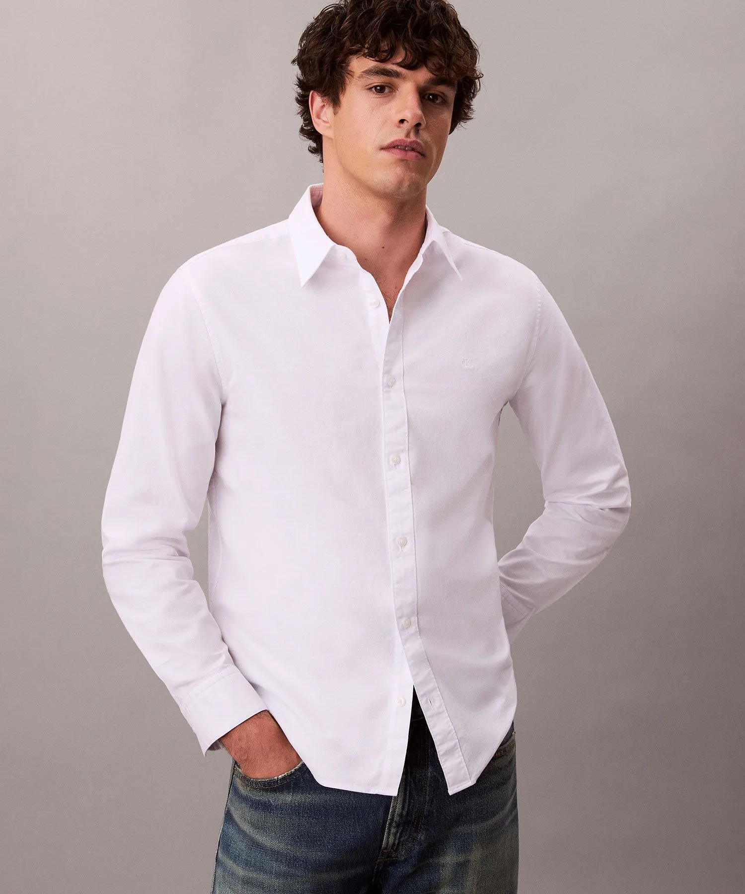 Унисекс рубашка Calvin Klein Oxford белая
