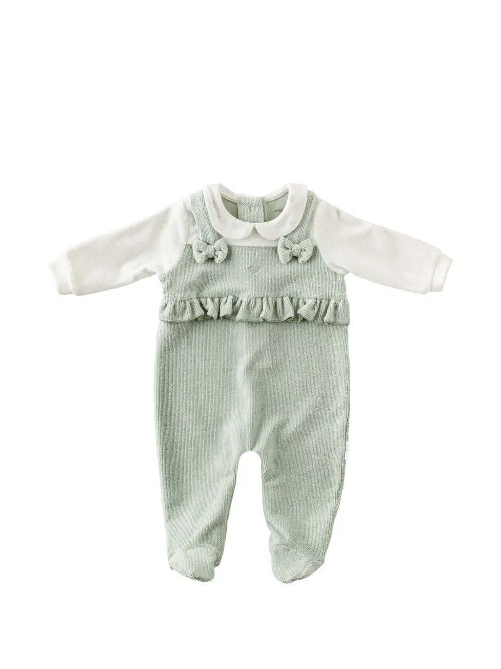 Детский комбинезон с бантом и оборками Andywawa, зеленый