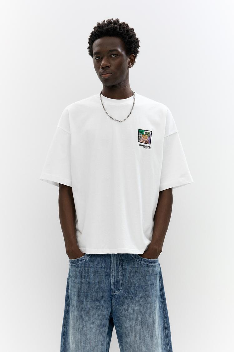 

Футболка с принтом Stwd Pull And Bear, белый