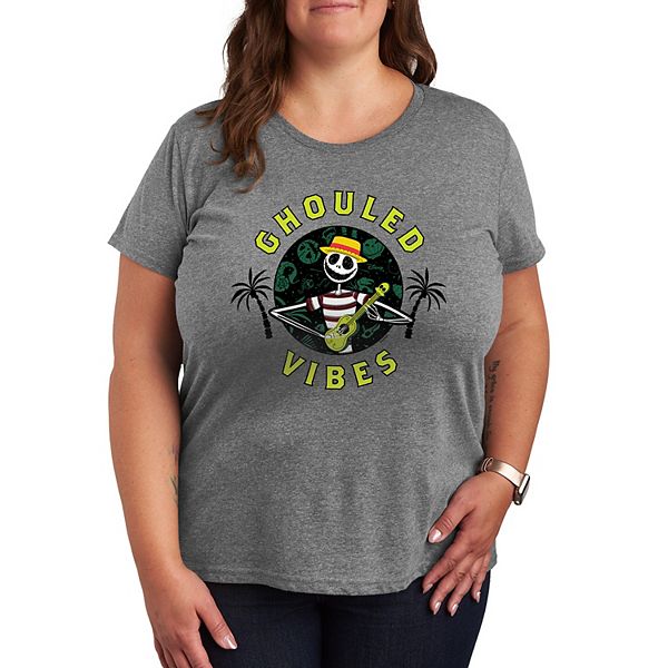 

Футболка с принтом Jack Skellington из "Кошмара перед Рождеством" в plus size Disney, Heather Gray