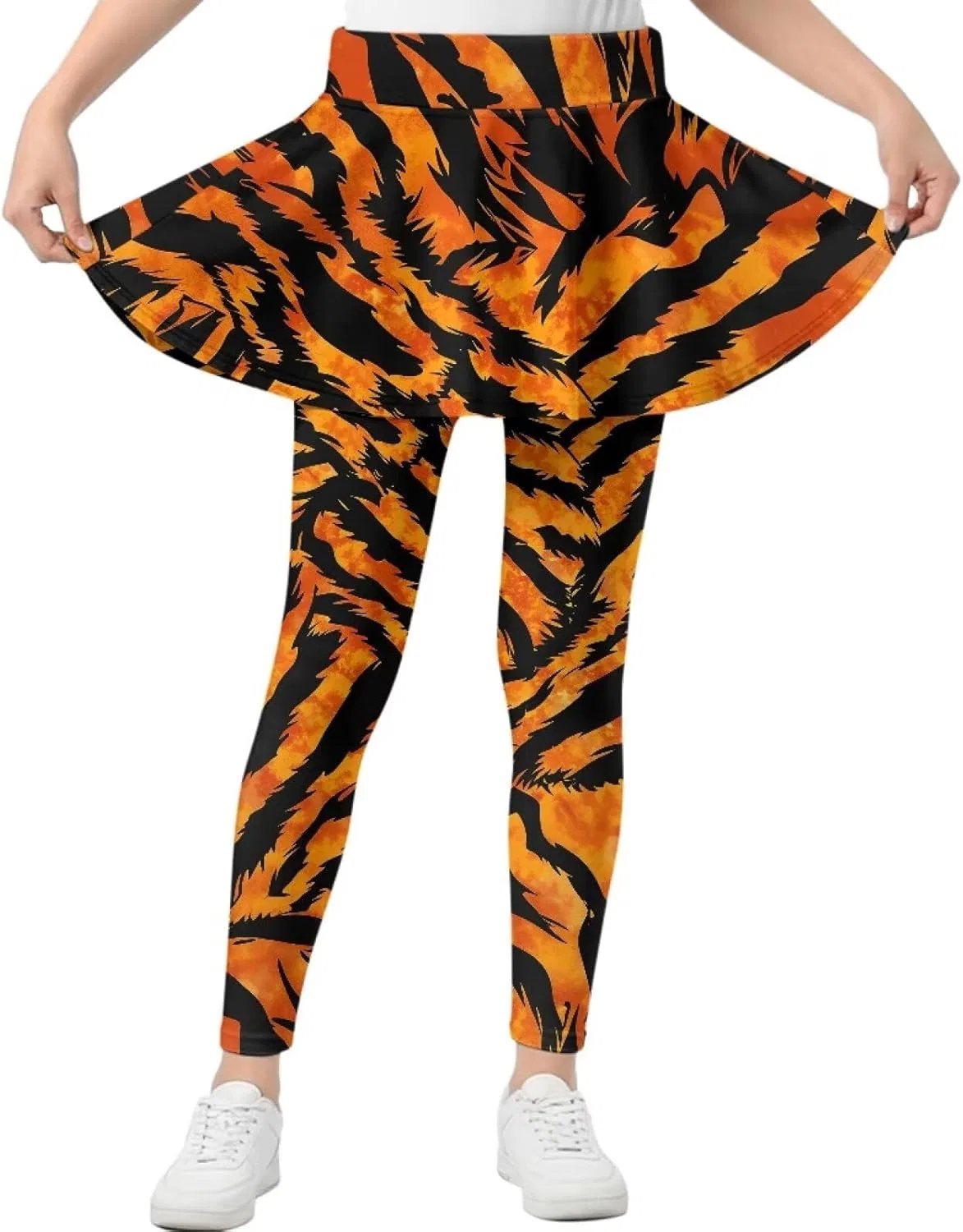 Леггинсы с юбкой 2 в 1 высокие Yatixapu Tiger Print