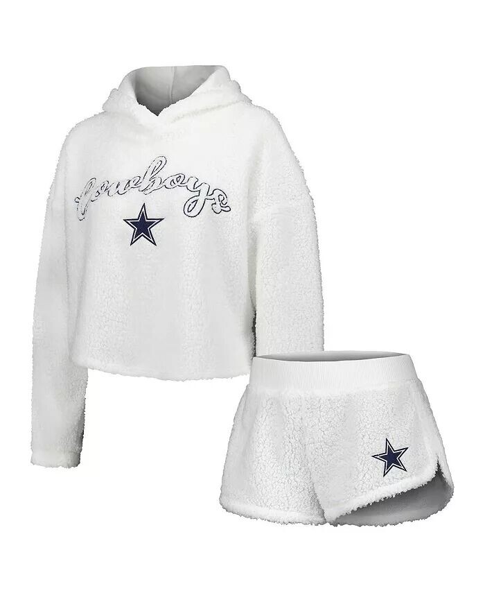 

Женский белый пушистый свитер Dallas Cowboys и шорты комплект для сна Concepts Sport