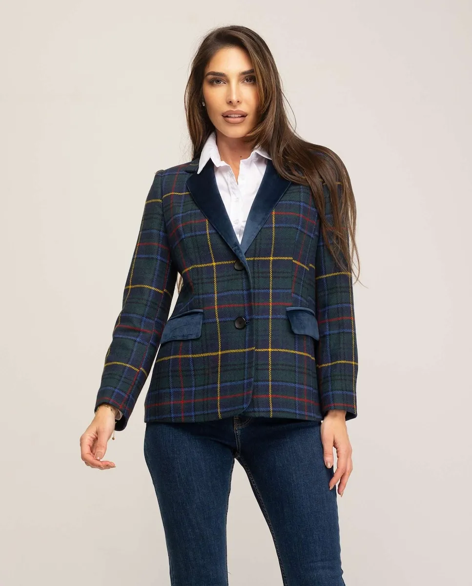 

Женская полуприлегающая куртка с рукавом-пиджаком, сочетание на лацкане и карманах Fsh, зеленый