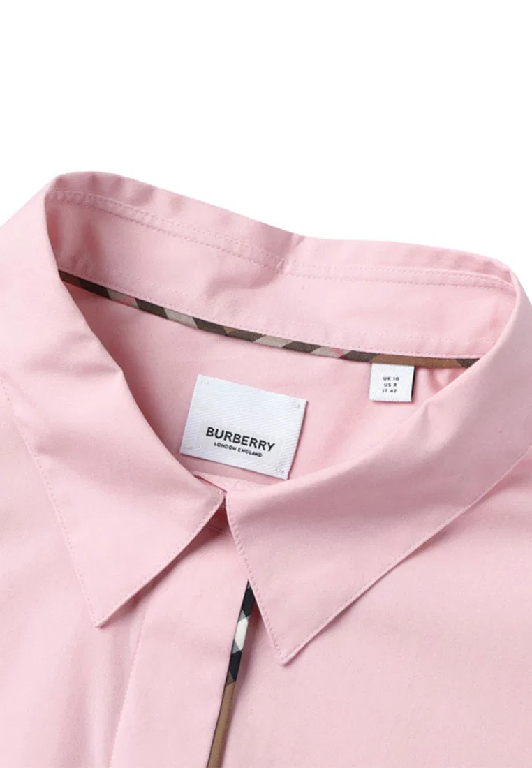 Рубашка Burberry, женская, розовый, хлопок — фото 3