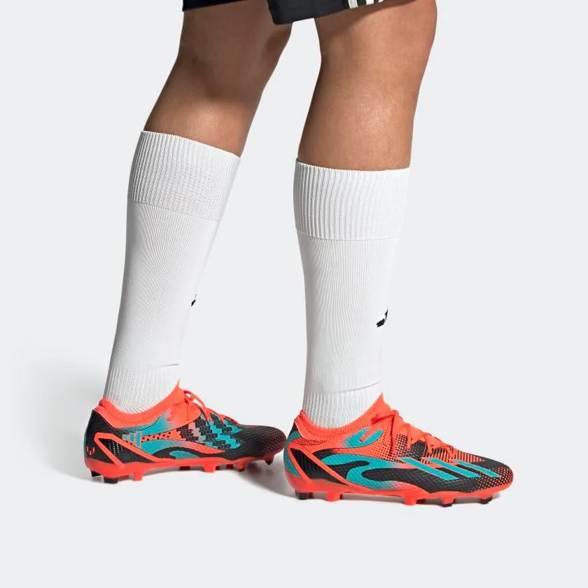 Adidas Унисекс Взрослые Бутсы Speedportal Messi.3 для игры на твердом покрытии, оранжевый/мятный/черный — фото 2