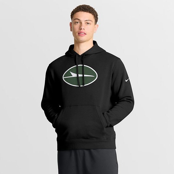 Мужская черная толстовка с капюшоном new york jets club fleece Nike — фото 2