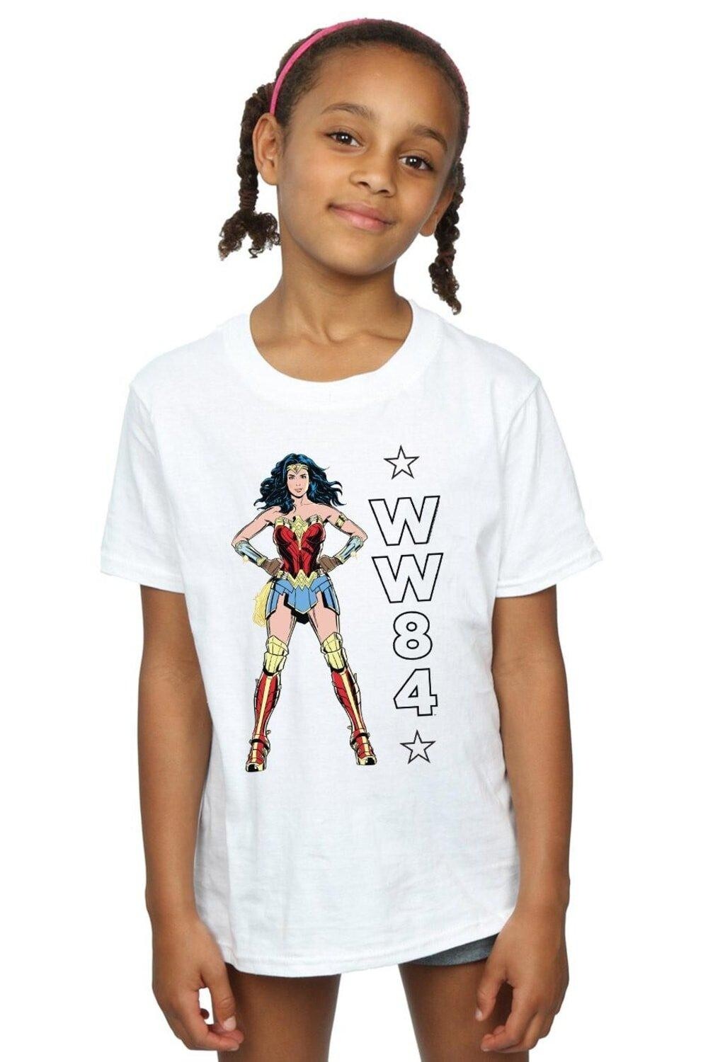 

Хлопковая футболка с логотипом Wonder Woman 84 Standing DC Comics, белый