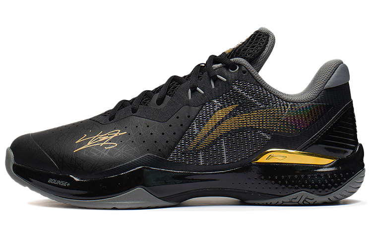 

LiNing Thunder Series Thunder CL противоскользящие износостойкие низкие бадминтонные кроссовки унисекс черные - черные+в комплекте мужские носки для щиколотки